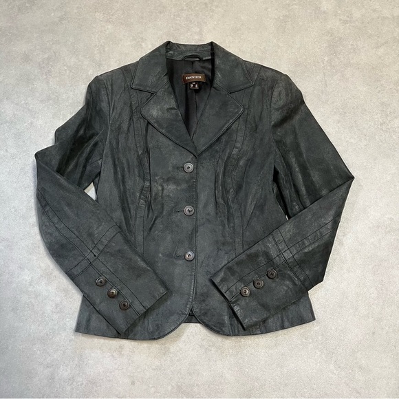 DANIER LEATHER Suede Jacket Blazer. Small. Grey. Classic. Business - Picture 7 of 7